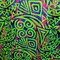 1 Yard Traditional Polynesian Tribal Neon Tie-Dye Cotton Fabric 100% Cotton Light Barkcloth, 45" Width